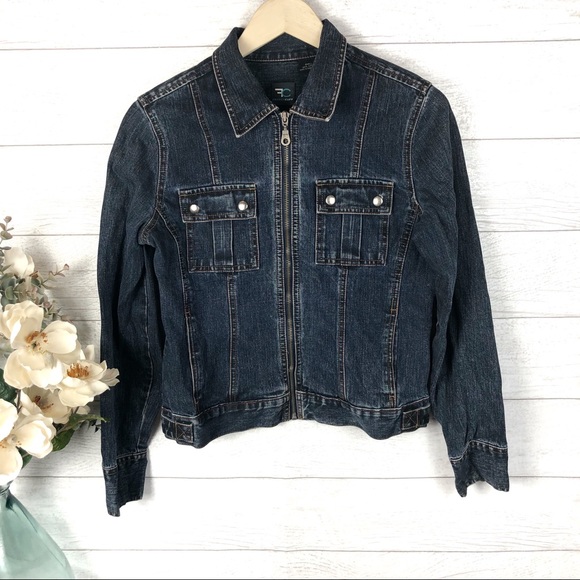 FRENCH CUFF Blue Denim Jean 100% Cotton Jacket - Picture 2 of 6